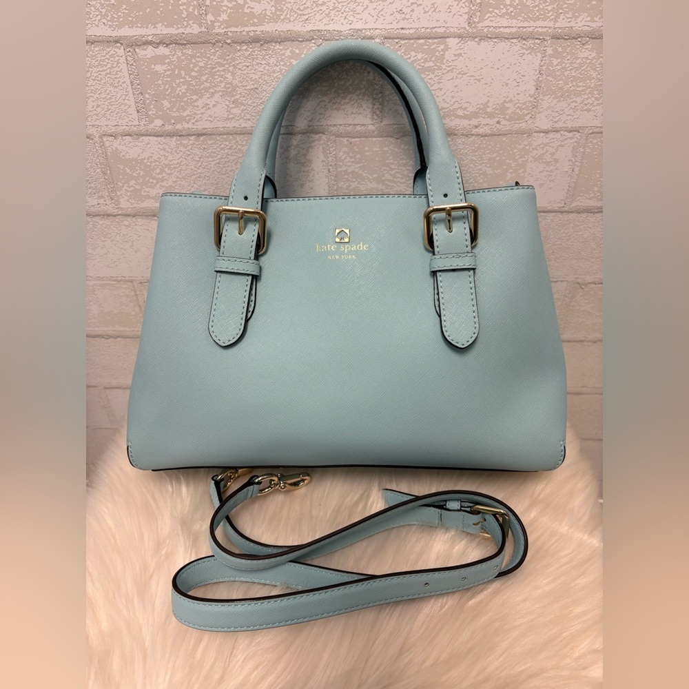 Kate Spade Cove Street Provence Blue Leather Satchel Shoulder Bag